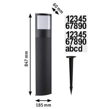 Боллард Paulmann Zigbee, номер дома PADEA LED DIM 9W 2200-3000K IP44 - antrac