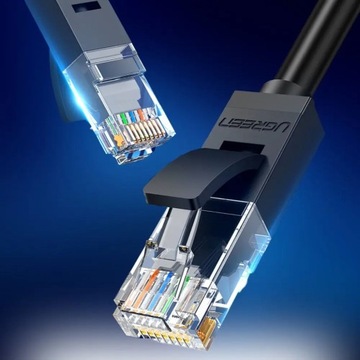 Плоский кабель Ugreen LAN Ethernet Кат. 6 8м черный (NW102)