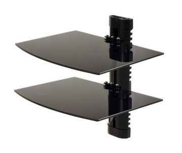 НАСТЕННАЯ ПОЛКА ДЛЯ AV RTV DVD ДЛЯ ТЮНЕРА 2-УРОВНЕВАЯ СТЕКЛЯННАЯ КОНСОЛЬ