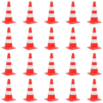 Світловідбивні конуси дорожні 20 шт. червоно-білі 50 см