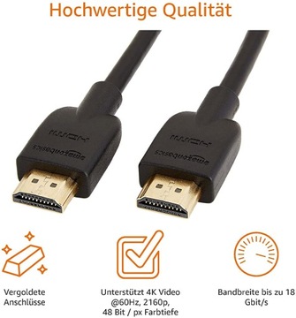 3 X AmazonBasics kabel HDMI 3 m Typu A (Standard)