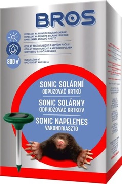 SILNY SOLARNY ODSTRASZACZ O DUŻYM ZASIĘGU 800m2 SONIC NA KRETY NORNICE BROS