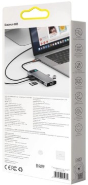 Адаптер BASEUS HUB 9in1 Type C на 3xUSB 3.0 HDMI Type C PD RJ45