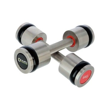 Гантели 2x6 кг, набор хромированных гирь