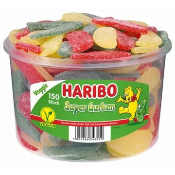 HARIBO ЖЕЛЕ ИЗ КИСЛЫХ ОГРУГОВ ГУРКЕН САУРЕ 150 ШТ DE