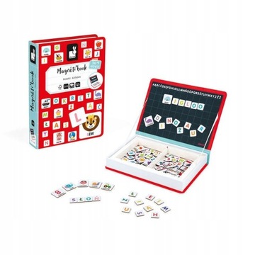 Magnetyczna układanka Alfabet Polski Janod + Moje pierwsze Litery ćwiczenia