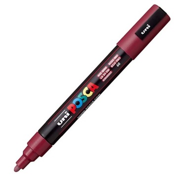 Маркер UNI Posca с краской для плакатов темно-красного цвета PC-5M № 60.