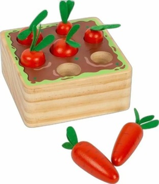 Деревянный пазл-сортировщик по форме, соответствующей моркови, маленькой ножке