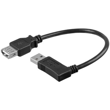 Высокоскоростной удлинитель USB 2.0 90°, черный, 0,3 м