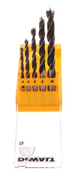 DEWALT Wiertła do drewna 4/5/6/8/10mm 5szt DT4535