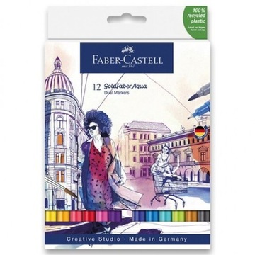 12-цветные двусторонние акварельные ручки Faber-Castell.
