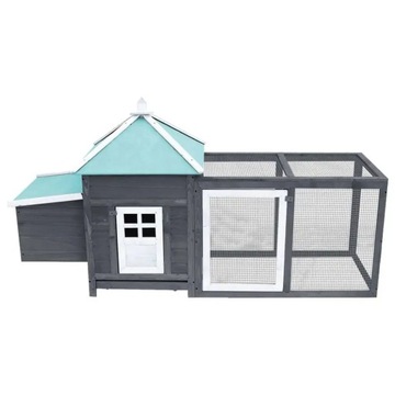 Клетка для кур с гнездом, серая, 190x72x102 см