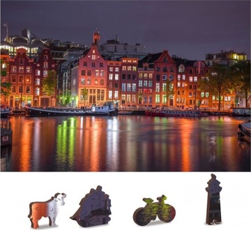 Пазл Дин Лемн AMSTERDAM BY NIGHT S, Деревянный город, 75 деталей