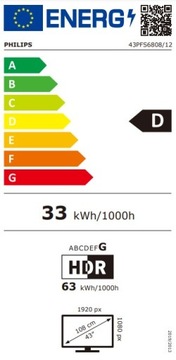 Телевизор 43 дюйма (108 см) Philips 43PFS6808/12 + НАСТЕННОЕ КРЕПЛЕНИЕ!