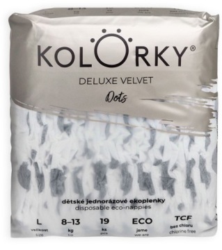 Кольоровий Deluxe Підгузки одноразові Оксамит Dots Еко розмір L розмір L 8-