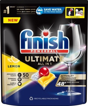 Finish Ultimate Lemon kapsułki d/zmywarki 50 sztuk