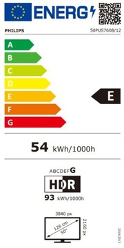 Philips 50PUS7608 50-дюймовый 4K UHD LED-телевизор, черный