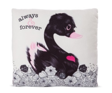 Подушка NICI Love Black Swan 30x30см, ЗЕЛЕНАЯ