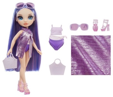 КУКЛА RAINBOW HIGH VIOLET WILLOW SWIM AND STYLE + АКСЕССУАРЫ