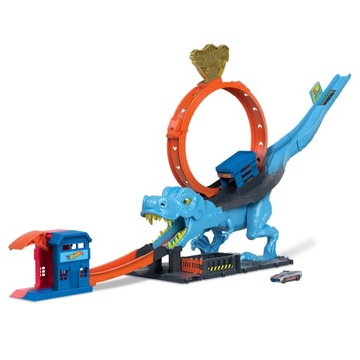 HOT WHEELS ZESTAW TORÓW PĘTLA T-REXA + autko