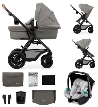 KinderKraft Moov 2 Air Візок Głęboko-Spcaerowy 3 в 1 Світло-сірий