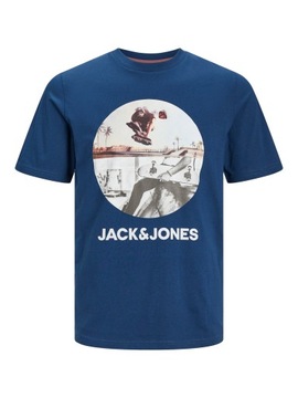 T-shirt męski z nadrukiem JackJones JJNAVIN TEE SS CREW NECK r. M