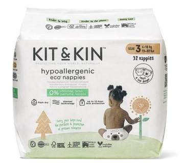 Pieluszki Kit&Kin Naturally Dry Rozmiar 3 34 szt.