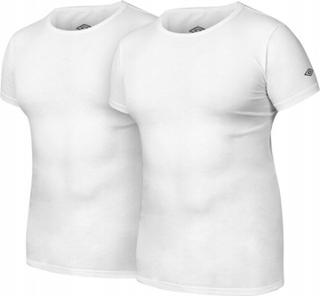 Koszulka T-SHIRT bawełniana UMBRO biała SLIM FIT rozmiar L 2-pak
