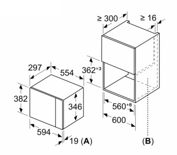 ВСТРАИВАЕМАЯ МИКРОВОЛНОВАЯ ПЕЧЬ BOSCH BFL520MS0 800ВТ 20 ЛИТРОВ