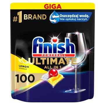 Finish Ultimate kapsułki do zmywarki Lemon 100 szt Nabłyszczacz do zmywarki