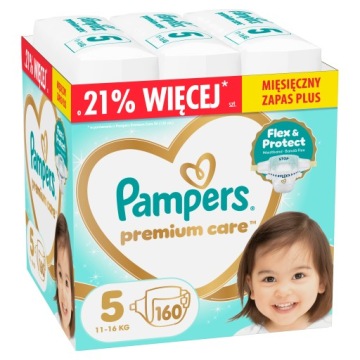Pampers Premium Care 5, 160 шт., 11-16 кг Підгузки Місячний запас Плюс