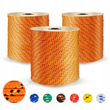 Плетеный полипропиленовый канат 3 мм, универсальный парусный, ОРАНЖЕВЫЙ, 120 м.