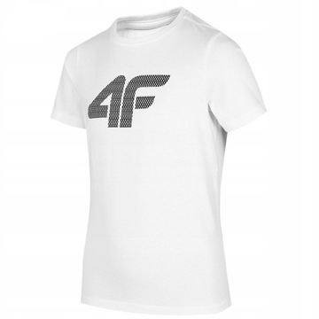 4F t-shirt dziecięcy biały bawełna TTSHM293 rozmiar 152