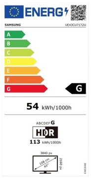 Samsung UE43CU7172 43-дюймовый 4K UHD LED-телевизор, черный