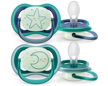 Avent Smoczek ortodontyczny silikon ULTRA AIR Night Boy 6-18 m +