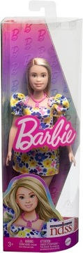Barbie Model 208 - sukienka w niebiesko-żółte kwiaty FBR37