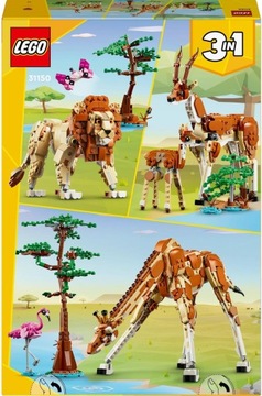 Подвижные фигурки LEGO Creator 3in1 Wild Safari Animals 31150 Жираф Лев