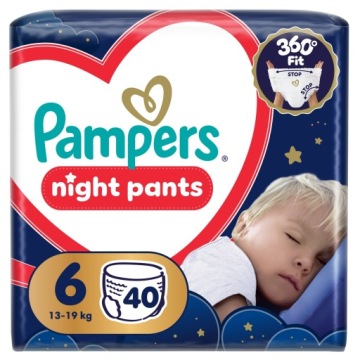 Pampers Night Штани розмір 6, 40 шт., 13-19 кг Трусики-підгузки