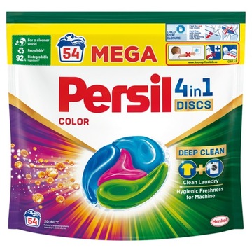 MEGA PERSIL COLOR DISC DEEP CLEAN KAPSUŁKI DO PRANIA KOLOR 4 w 1 54 SZT