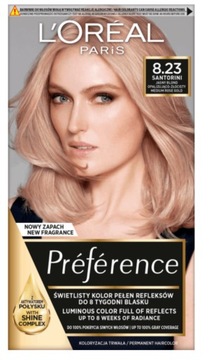 L'Oreal Preference 8.23 Santorini Jasny blond opalizująco-złocisty