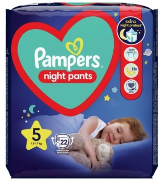 Трусики-підгузки на ніч Pampers Night Штани Maxi Розмір 5. 11-17 кг 22 шт.