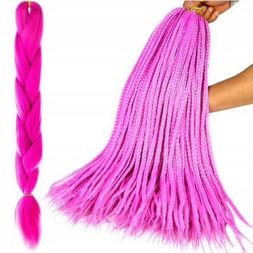 Синтетические волосы в косах - фиолетовый