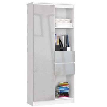 ОФИСНАЯ ПОЛКА R 80 см CLP R15 БЕЛЫЙ МЕТАЛЛИК