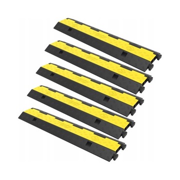 Кабельная рампа VEVOR, 5 шт., 2 канала, черный + желтый кабельный мост, 100 см