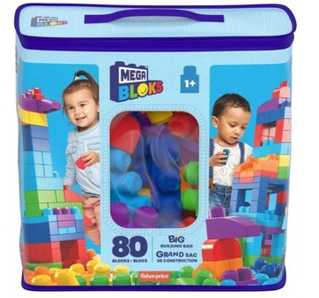 Блоки Мега Блокс 80 шт, синий пакетик
