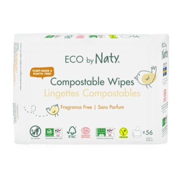 Серветки вологі ECO by Naty без запаху – для шкіри чутливої (3 x 56 шт.)