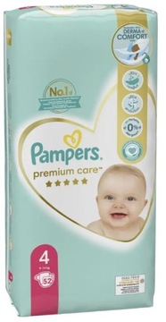 Pieluszki Pampers Premium Care Rozmiar 4 52 szt.
