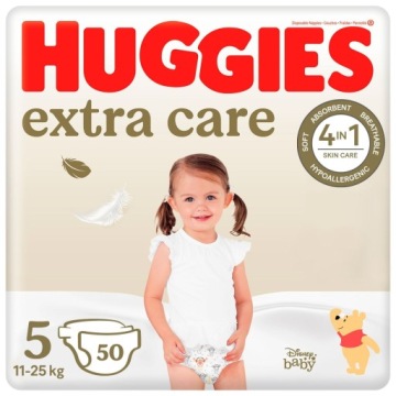 HUGGIES Підгузки Extra Care Мега розмір 5 для дітей 11-25 кг, 50 шт.