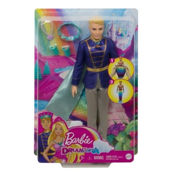 Lalka Barbie Dreamtopia Ken 2in1 Książę Syrenia Przemiana GTF93