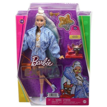 Barbie Extra LALKA Niebieski Komplet Blond Włosy HHN08